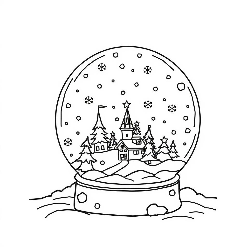 Snow Globe Coloring Page coloring page
