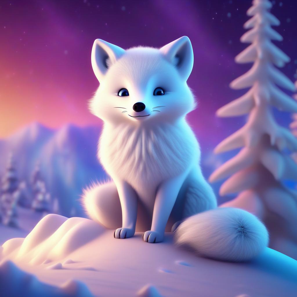 Snow Fox Coloring Page