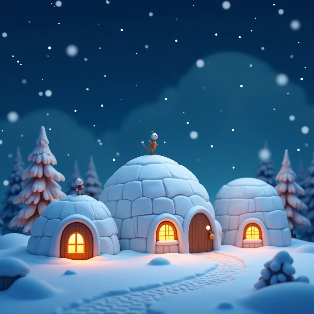 Igloo Village Coloring Page