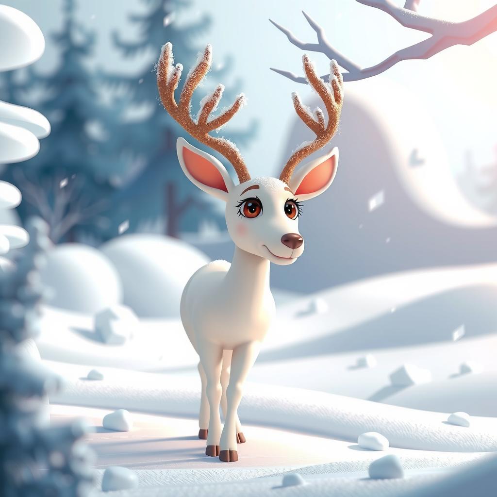 Snow Deer Coloring Page