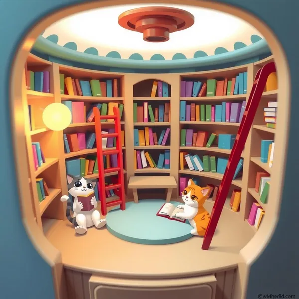 Tiny Library Coloring Page
