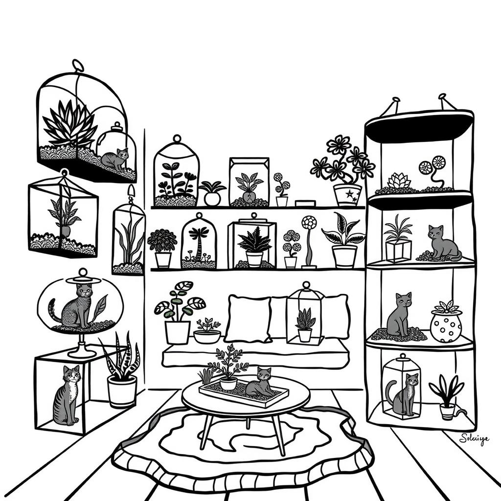 Terrarium Room Coloring Page coloring page