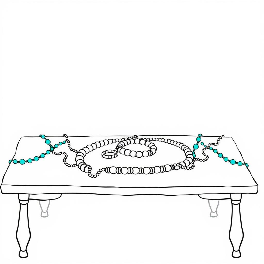 Bead Jewellery Table Coloring Page coloring page