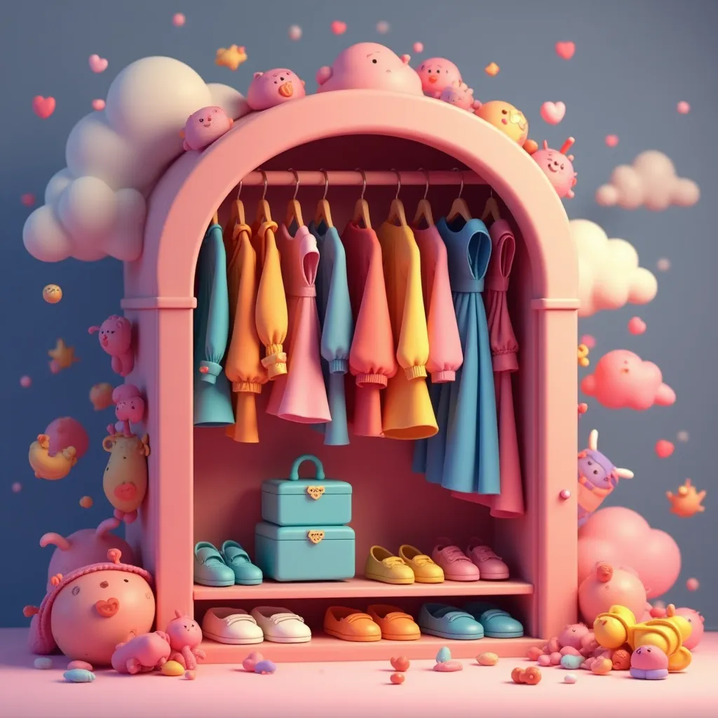 Rainbow Wardrobe Coloring Page