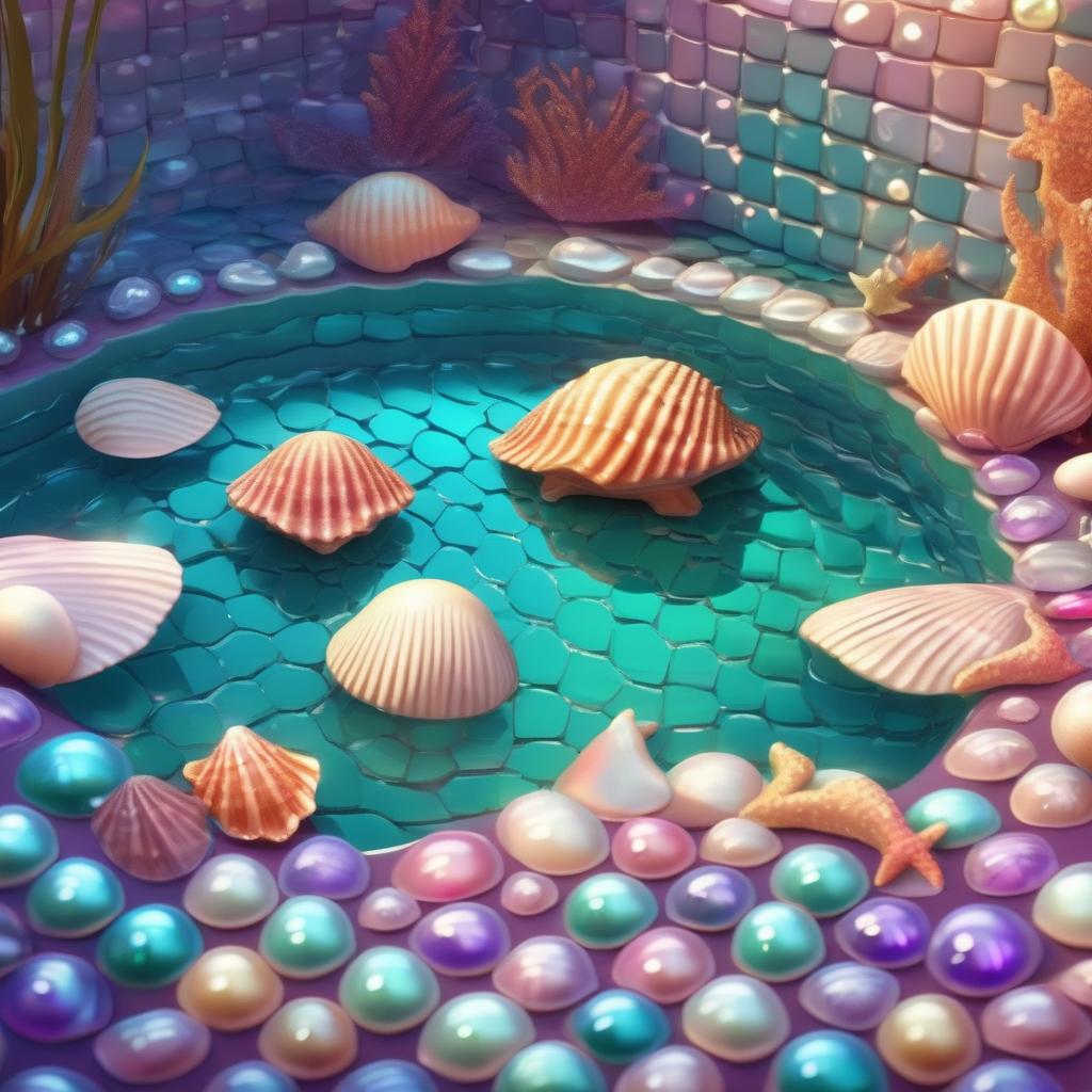 Mermaid Pool Coloring Page