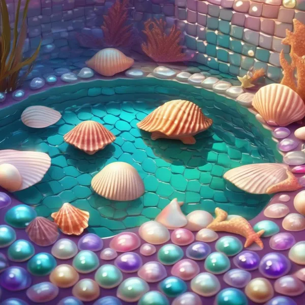 Mermaid Pool Coloring Page