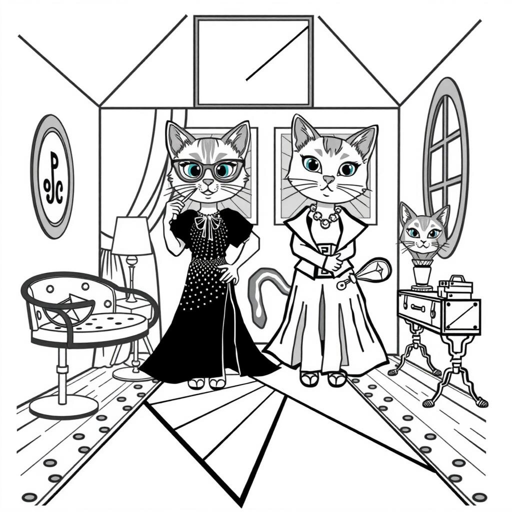 Dress-Up Runway Coloring Page coloring page