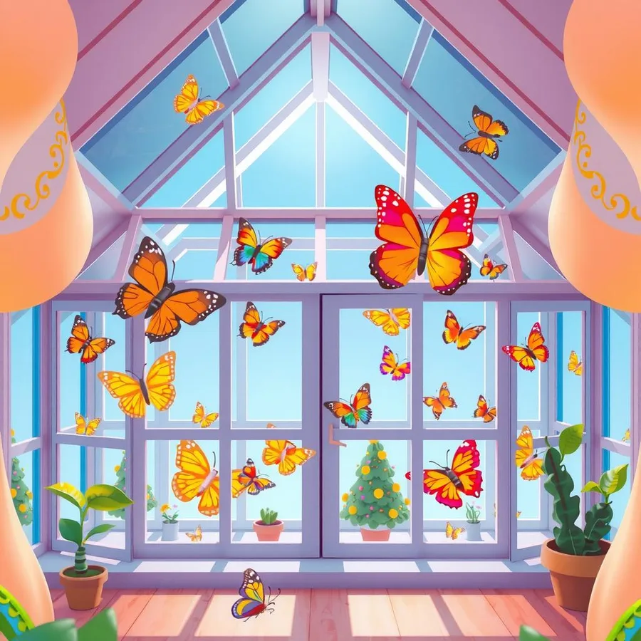 Butterfly Conservatory Coloring Page