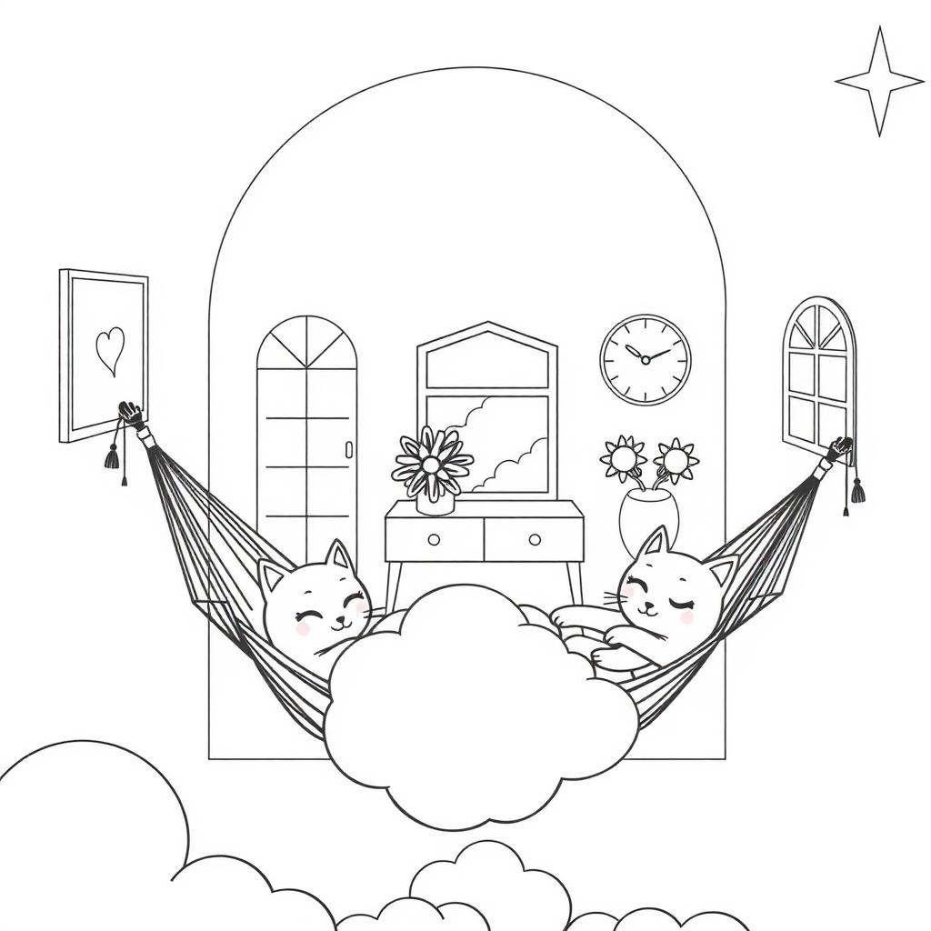 Cloud Nap Room Coloring Page coloring page