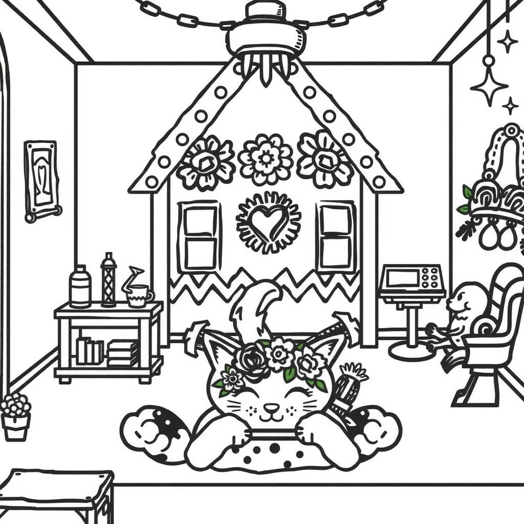 Flower Crown Station Coloring Page coloring page