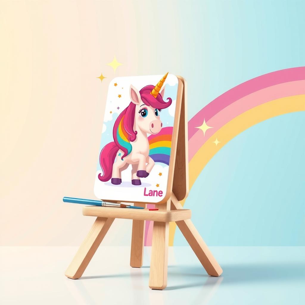 Rainbow Easel Coloring Page
