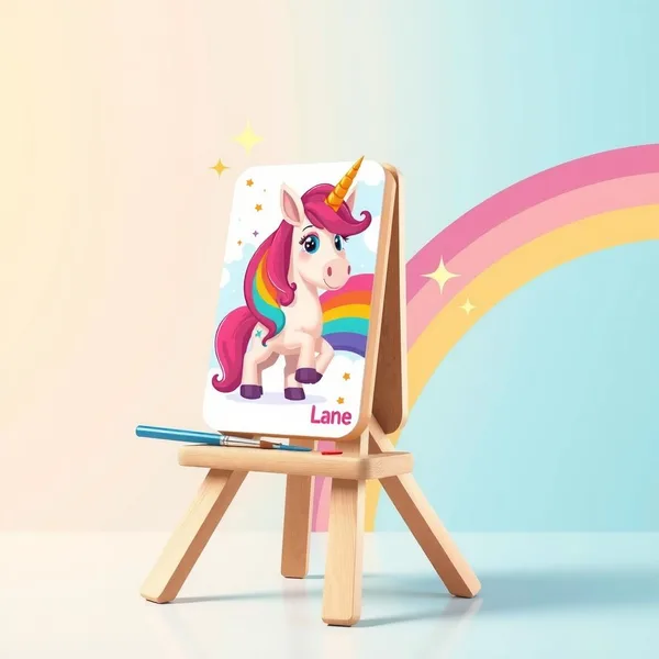 Rainbow Easel Coloring Page