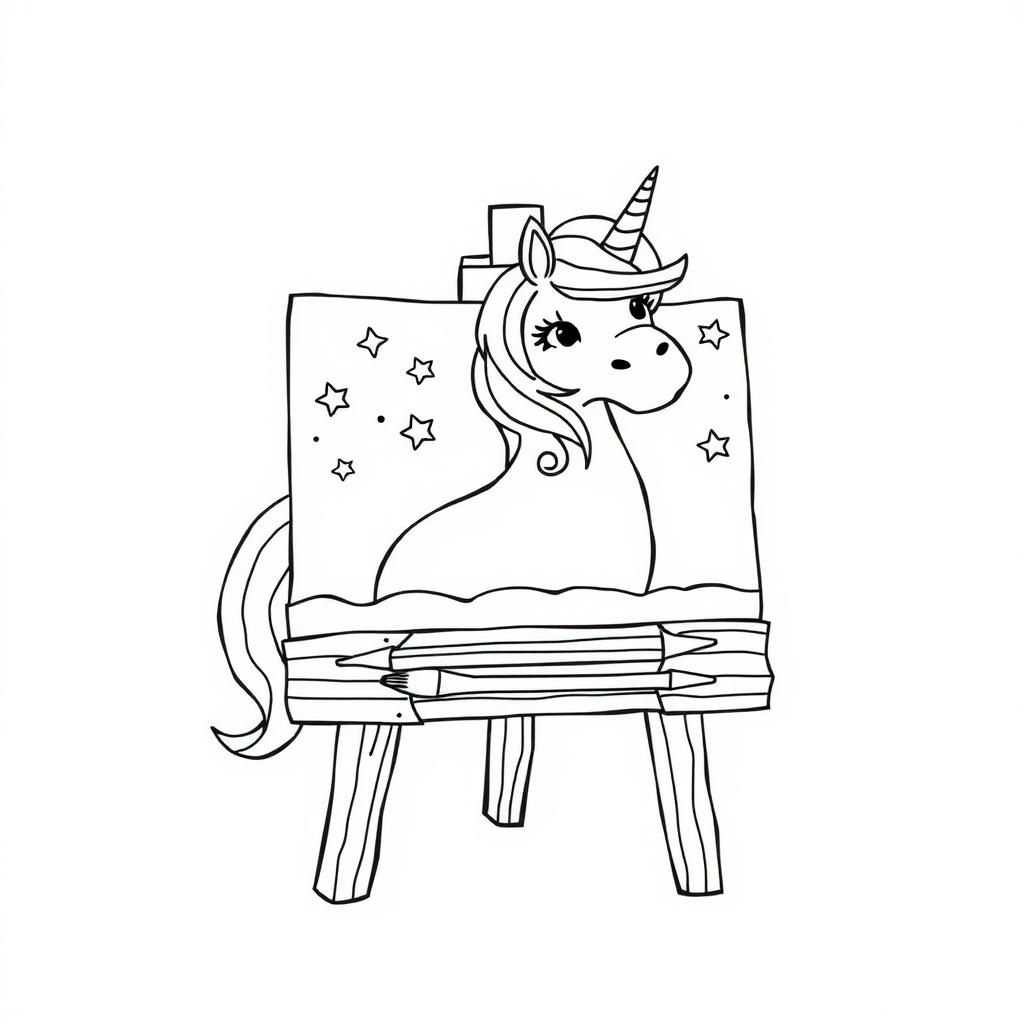 Rainbow Easel Coloring Page coloring page