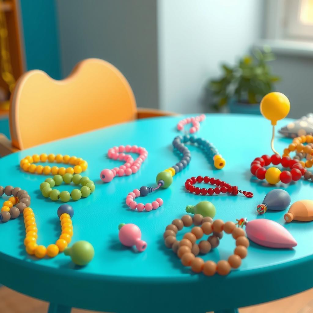 Bead Jewellery Table Coloring Page