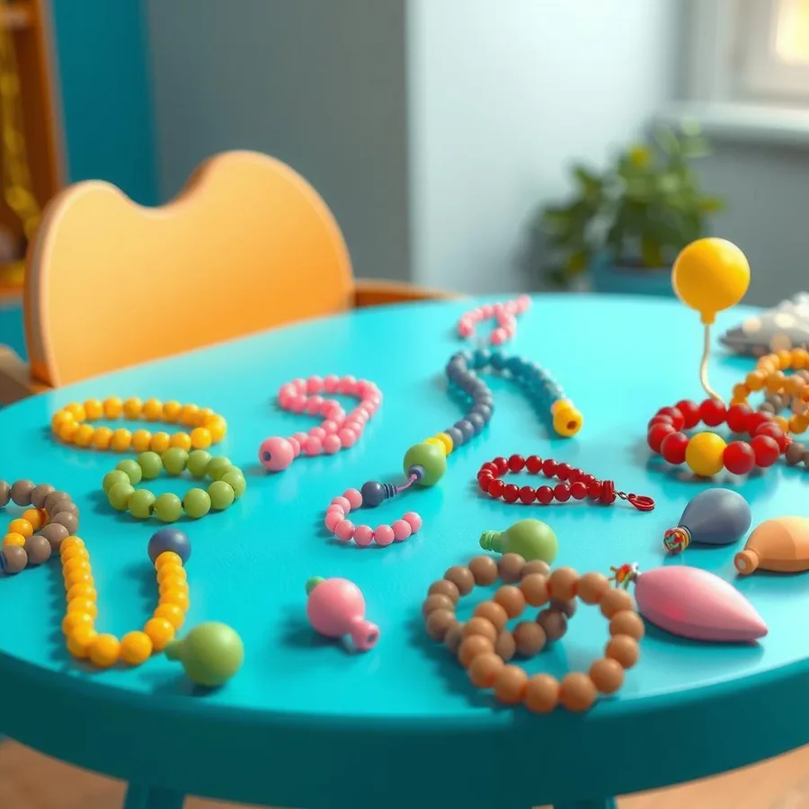 Bead Jewellery Table Coloring Page
