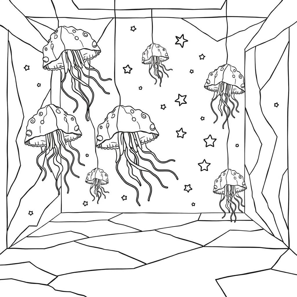 Glowing Jelly Room Coloring Page coloring page