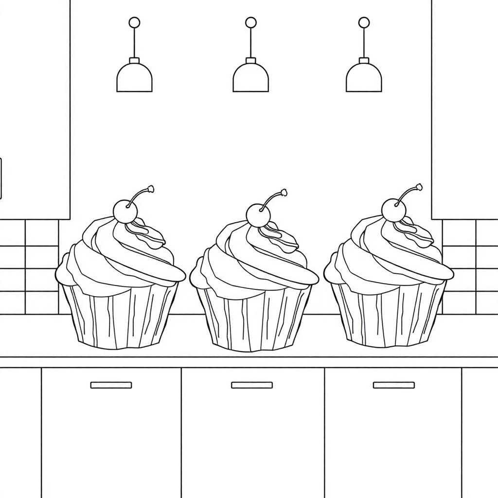 Cakey's Kitchen Coloring Page coloring page