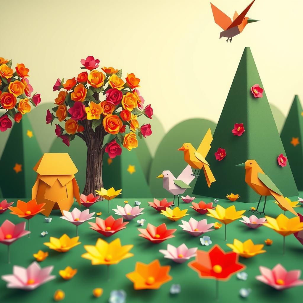 Origami Garden Coloring Page