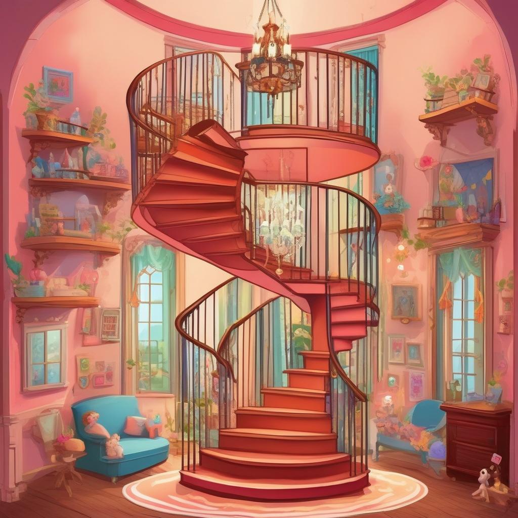 Dollhouse Staircase Coloring Page