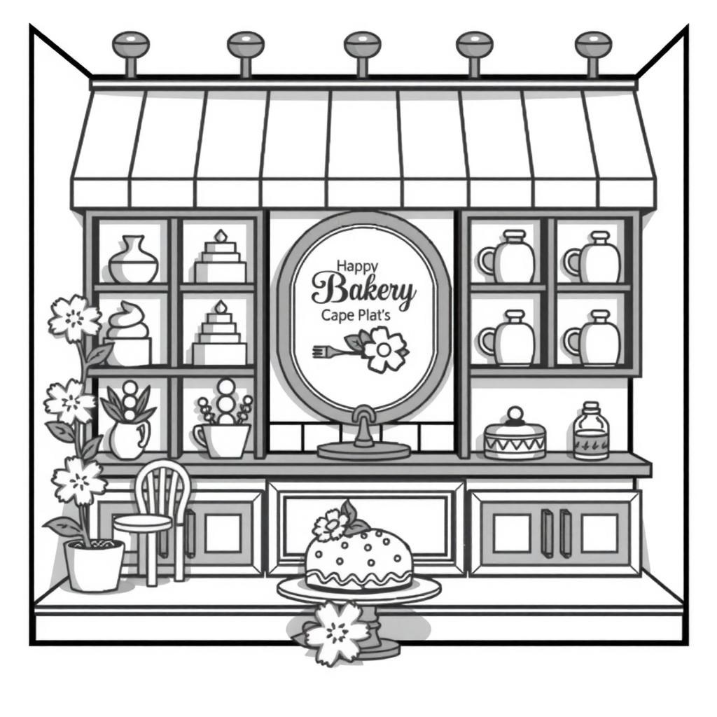 Sugar Plum Bakery Coloring Page coloring page