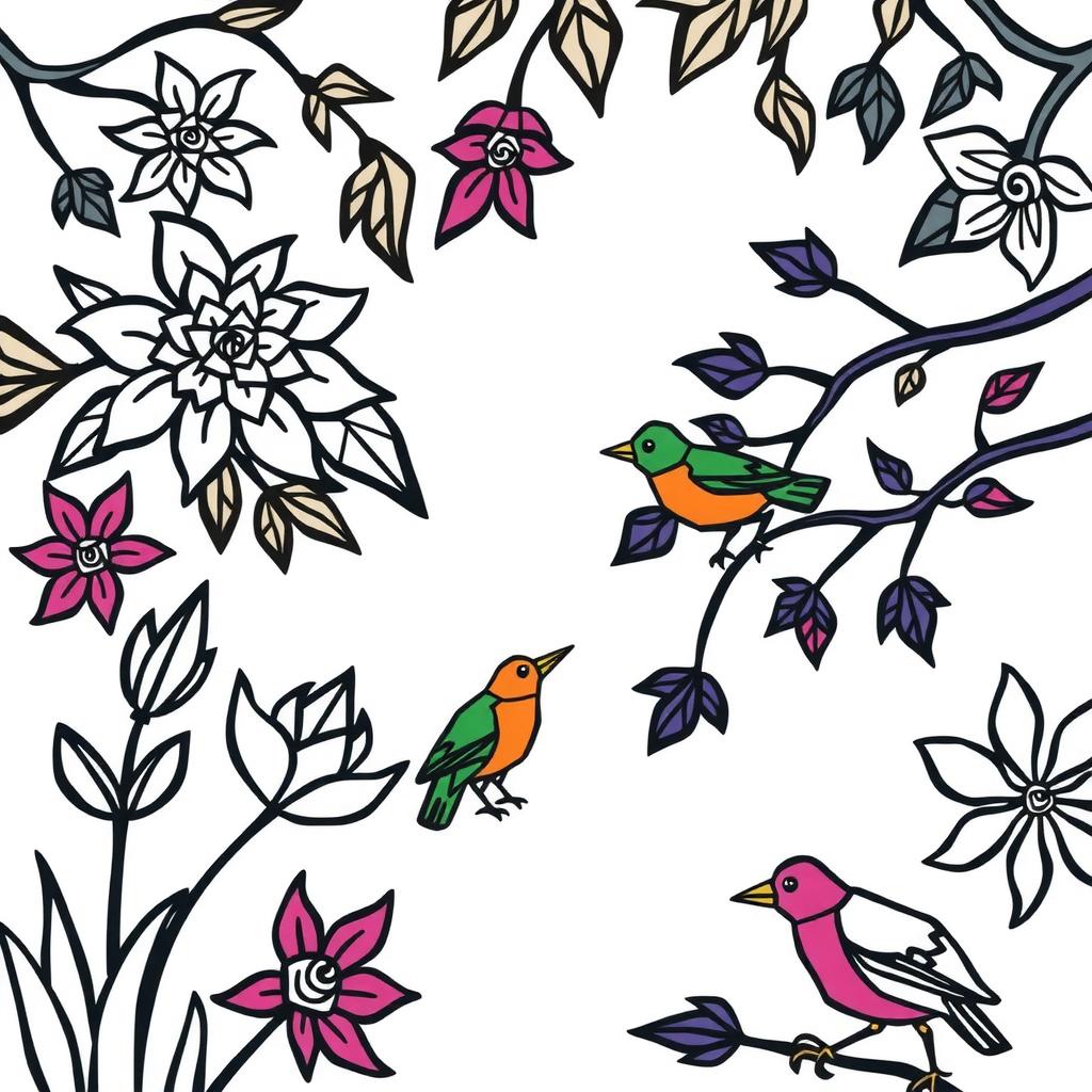 Origami Garden Coloring Page coloring page