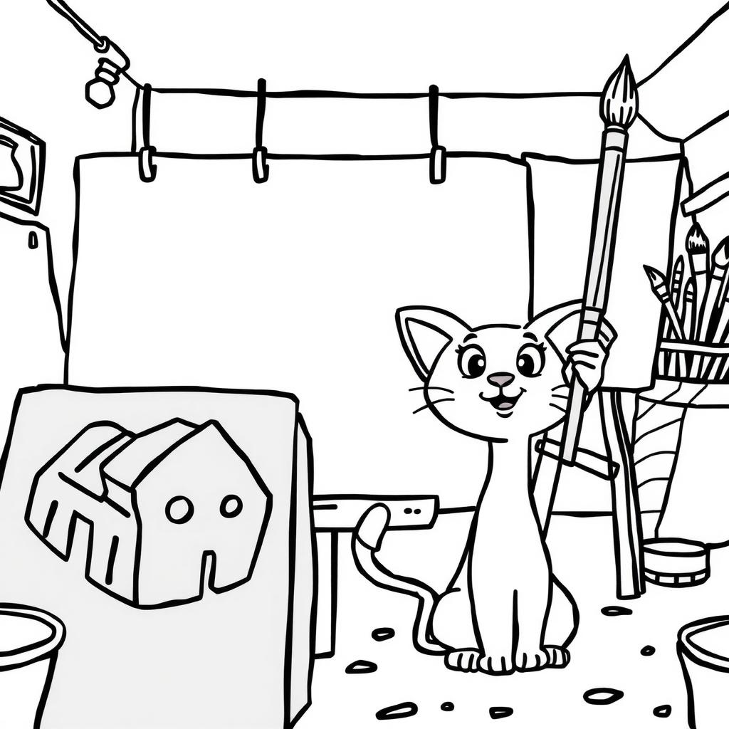 Painting Studio Coloring Page coloring page