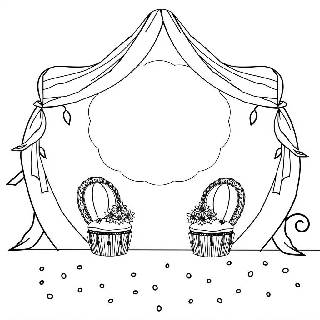 Cupcake Party Coloring Page coloring page