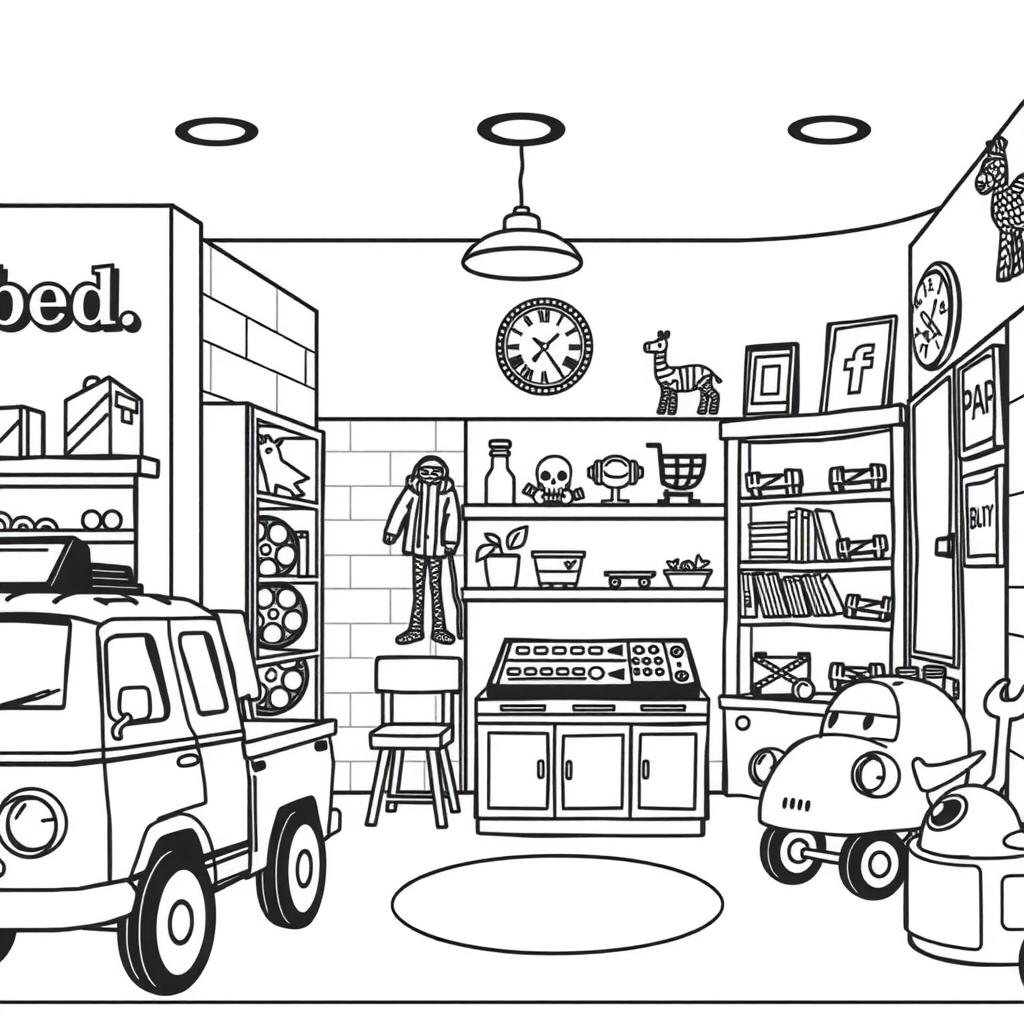 Tiny Toy Shop Coloring Page coloring page