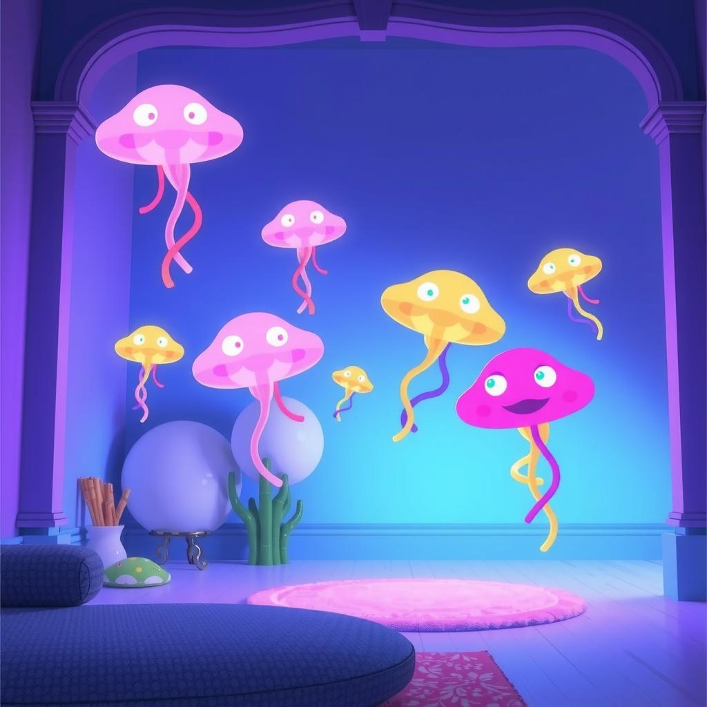 Glowing Jelly Room Coloring Page
