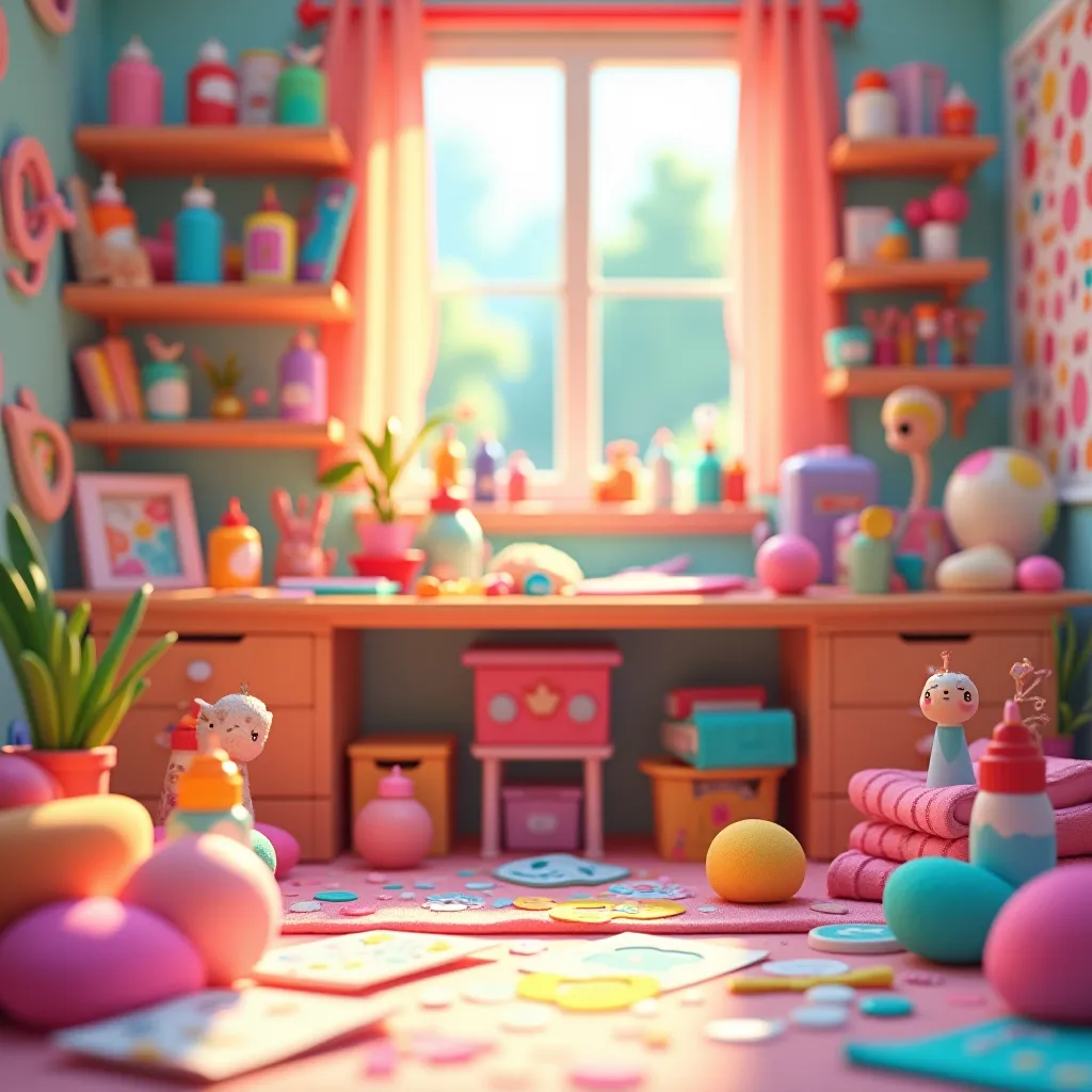 Craft Room Explosion Coloring Page