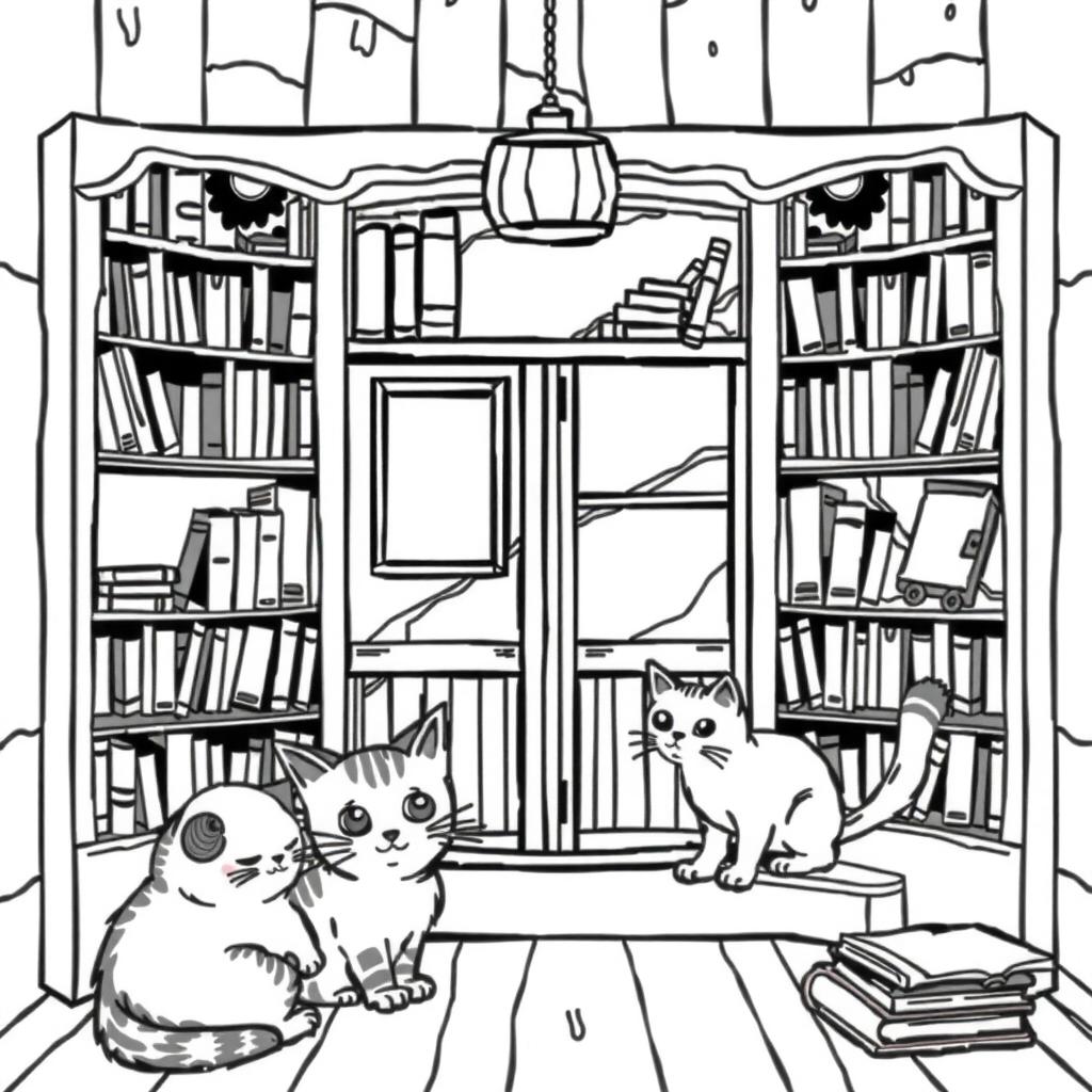 Tiny Library Coloring Page coloring page