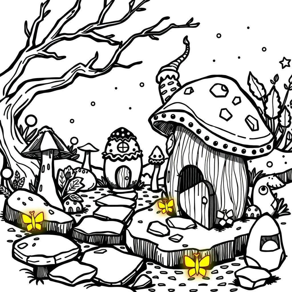 Fairy Garden Coloring Page coloring page