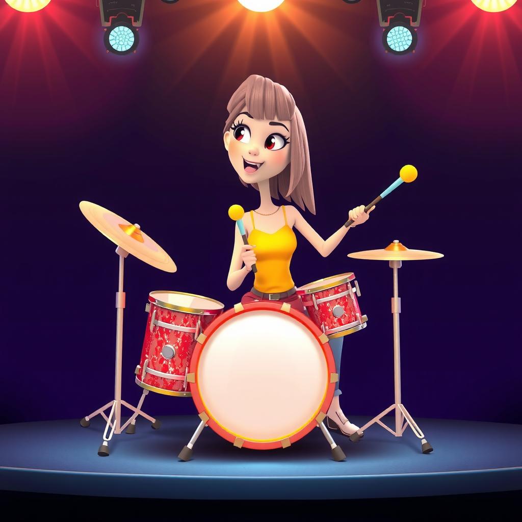 Glitter Drum Kit Coloring Page