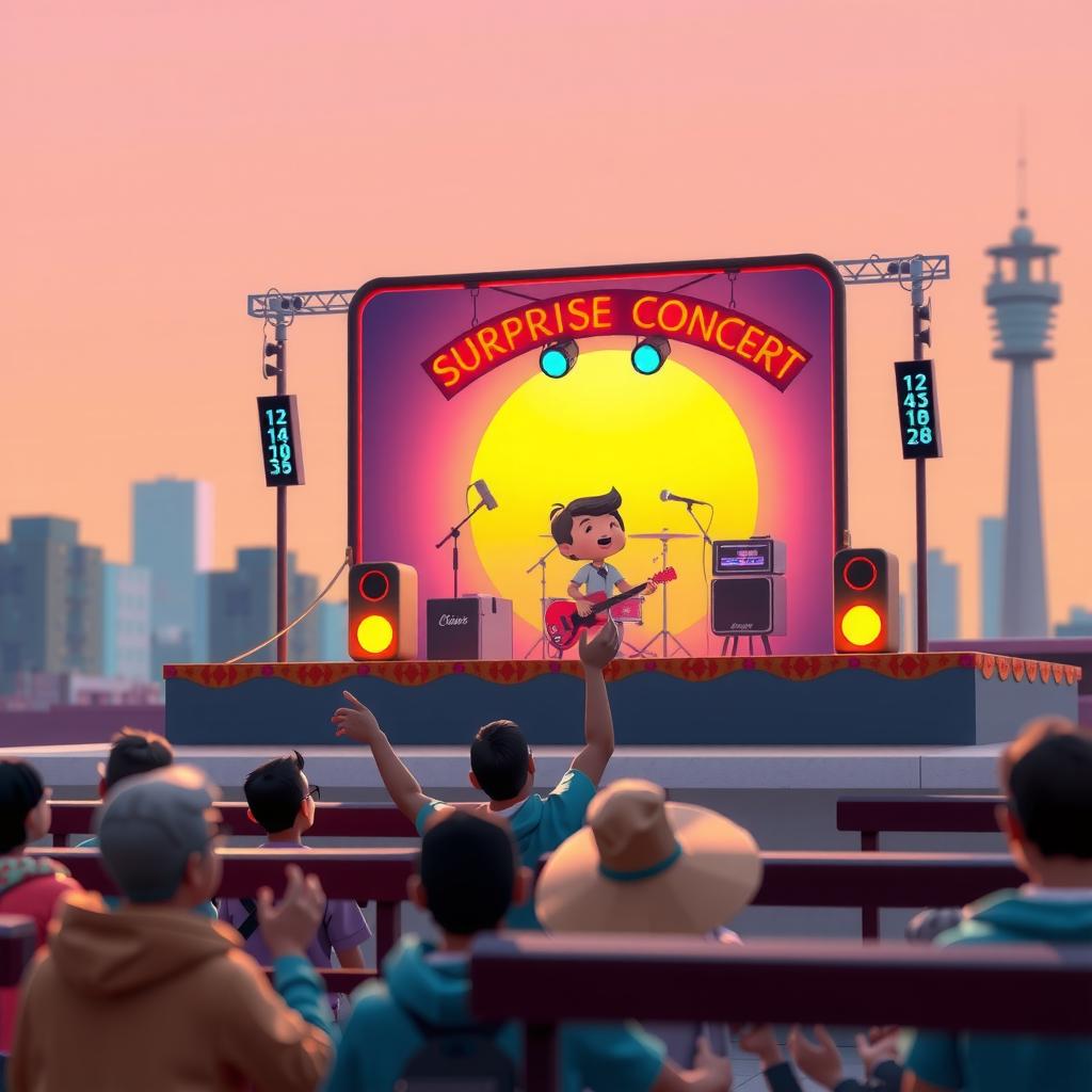 Rooftop Concert Coloring Page