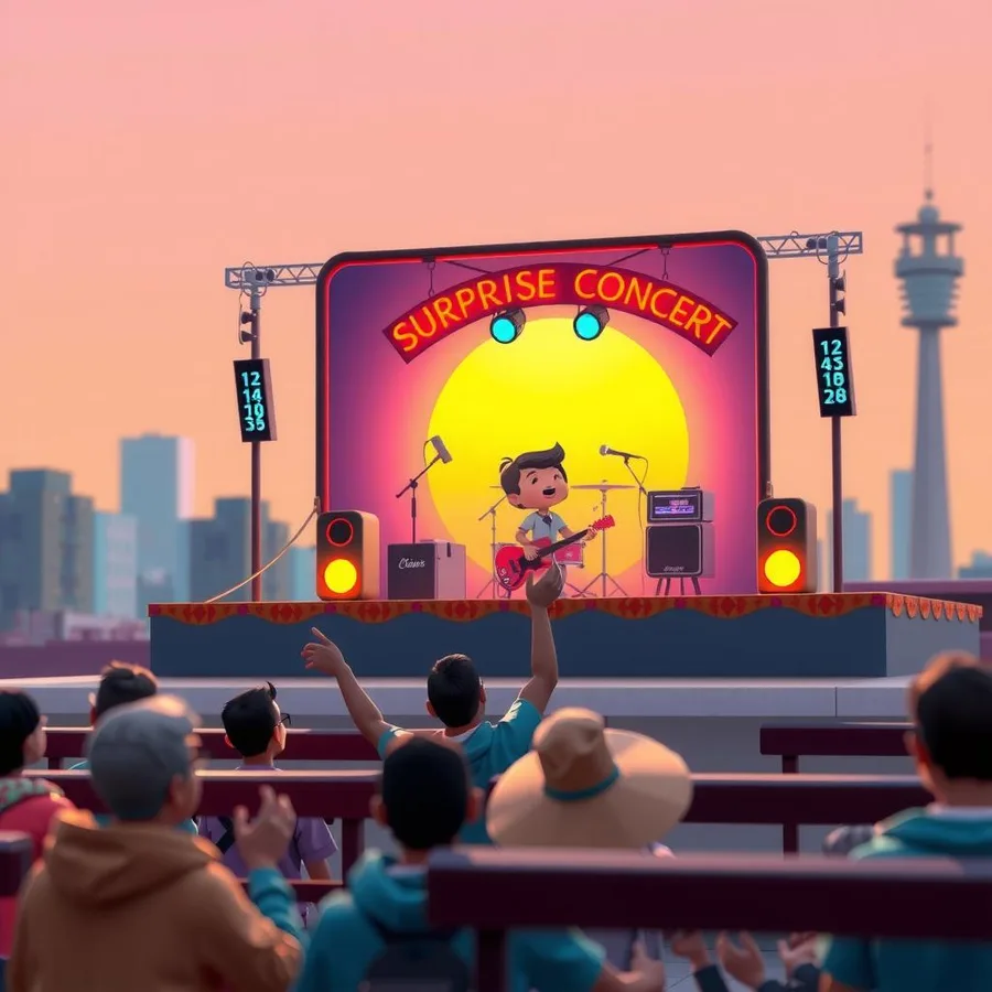 Rooftop Concert Coloring Page
