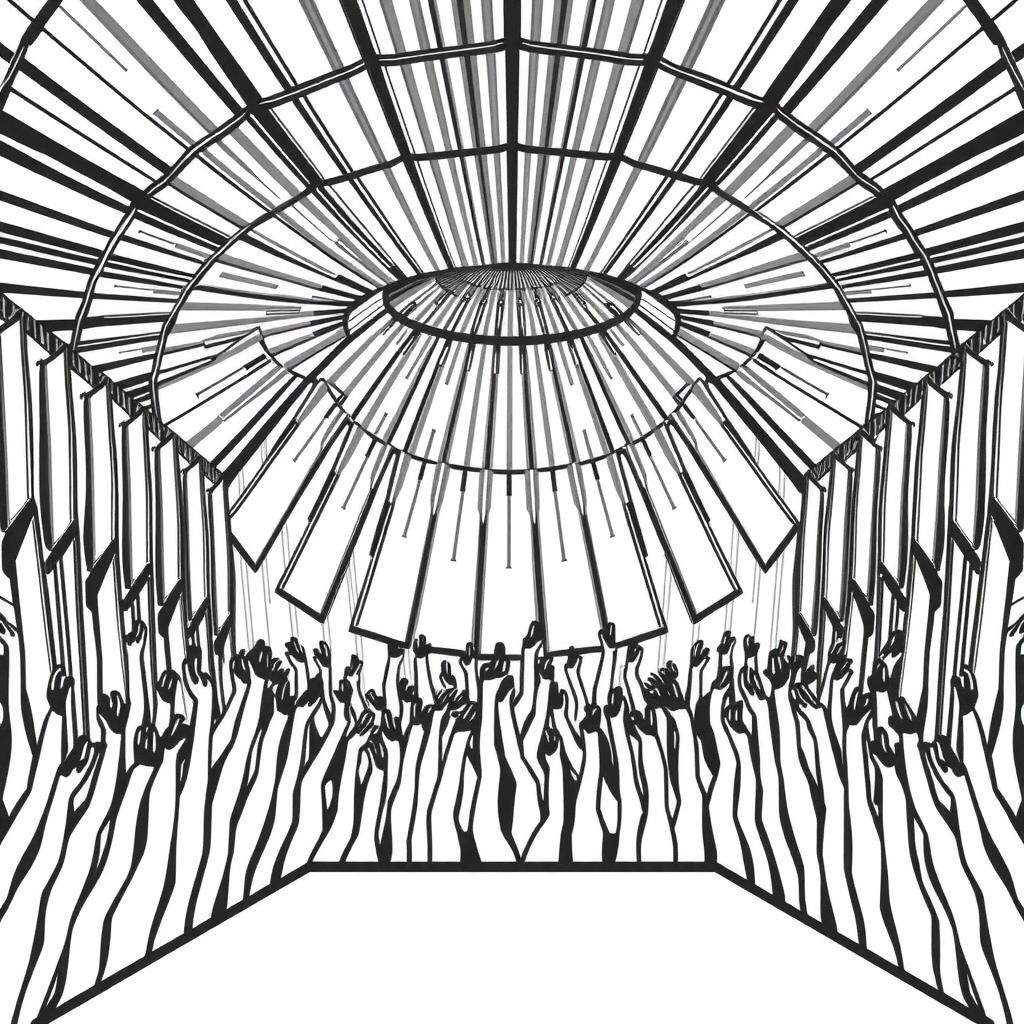 Fan Light Wave Coloring Page coloring page