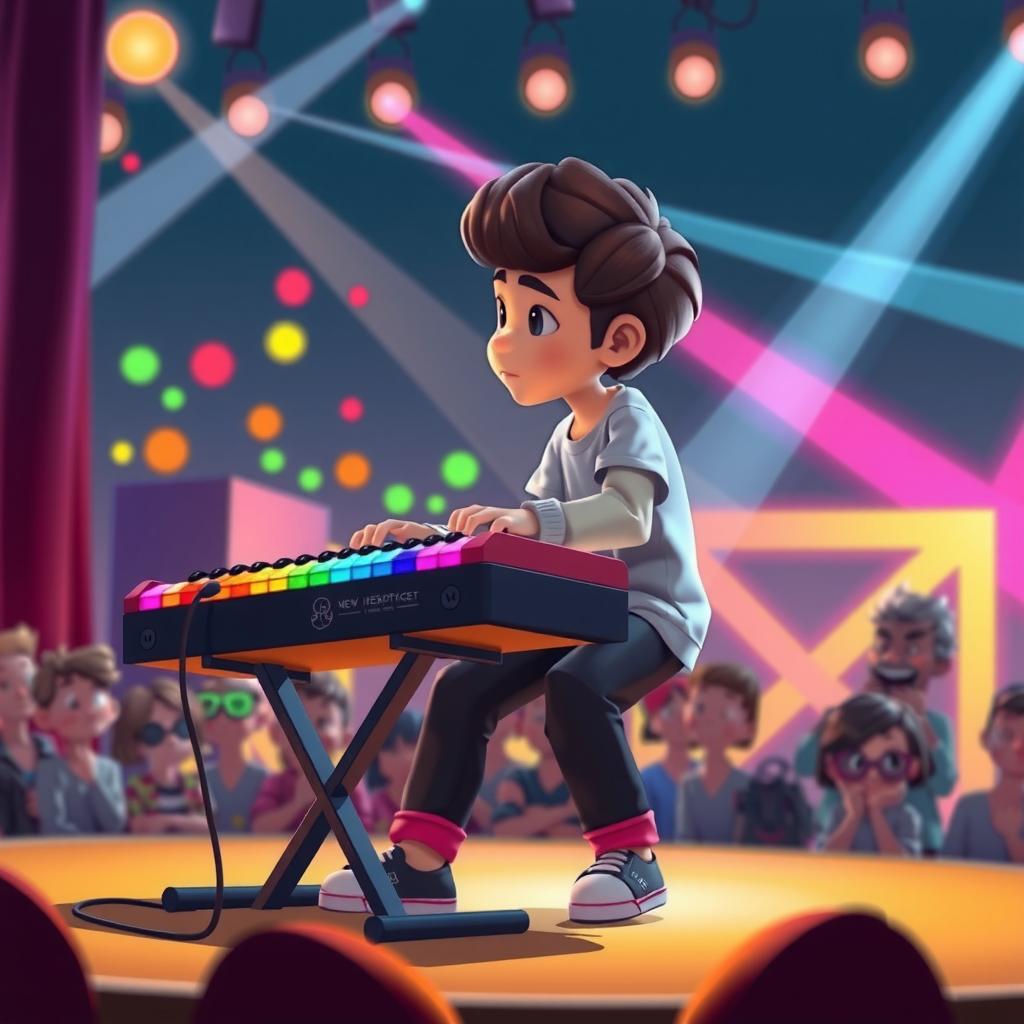 Neon Keyboard Coloring Page