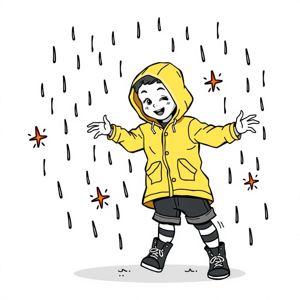 Neon Raincoat Coloring Page coloring page