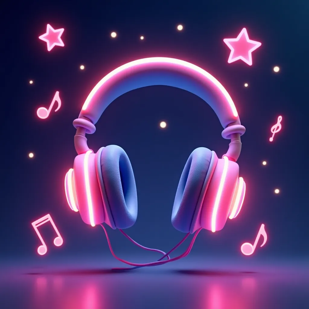 Neon Headphones Coloring Page