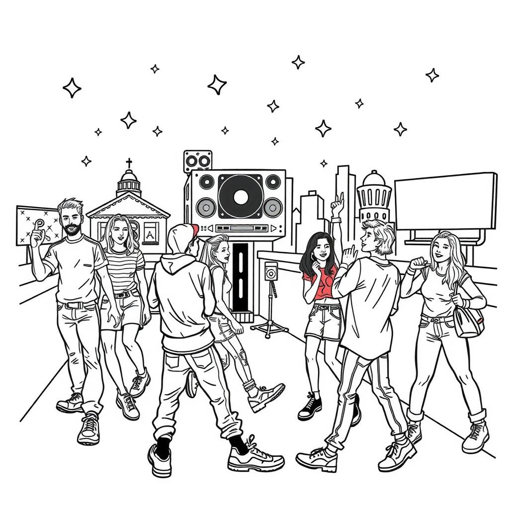 Rainbow Speaker Coloring Page coloring page