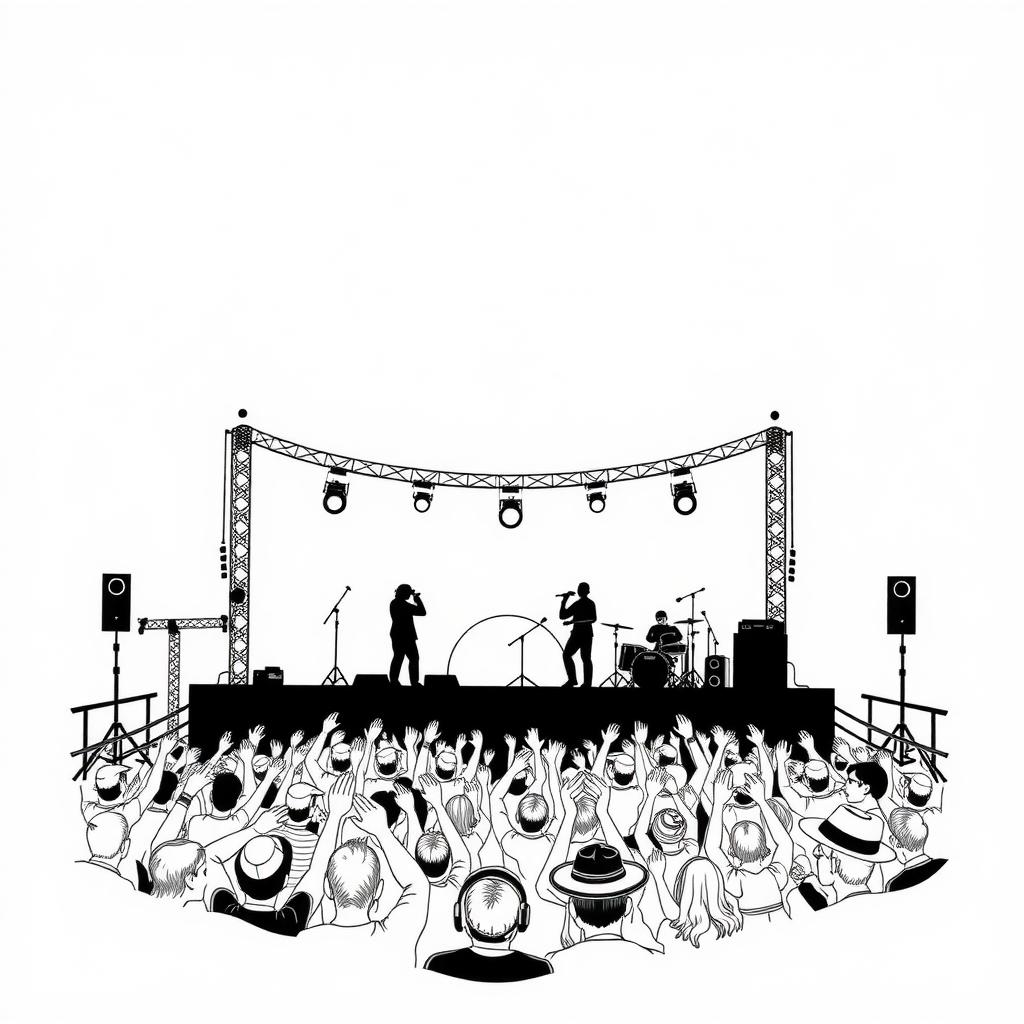 Rooftop Concert Coloring Page coloring page