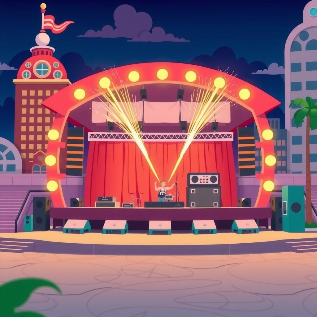 Neon City Stage Coloring Page