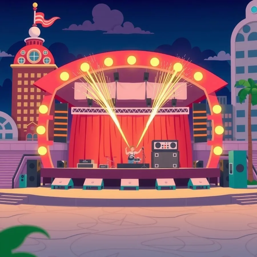 Neon City Stage Coloring Page