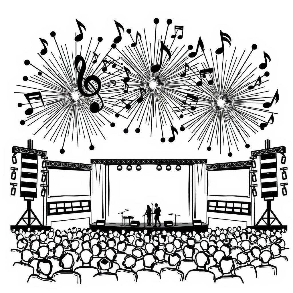 Encore Fireworks Coloring Page coloring page