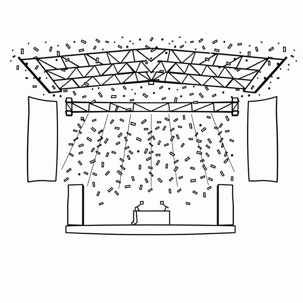Confetti Burst Coloring Page coloring page