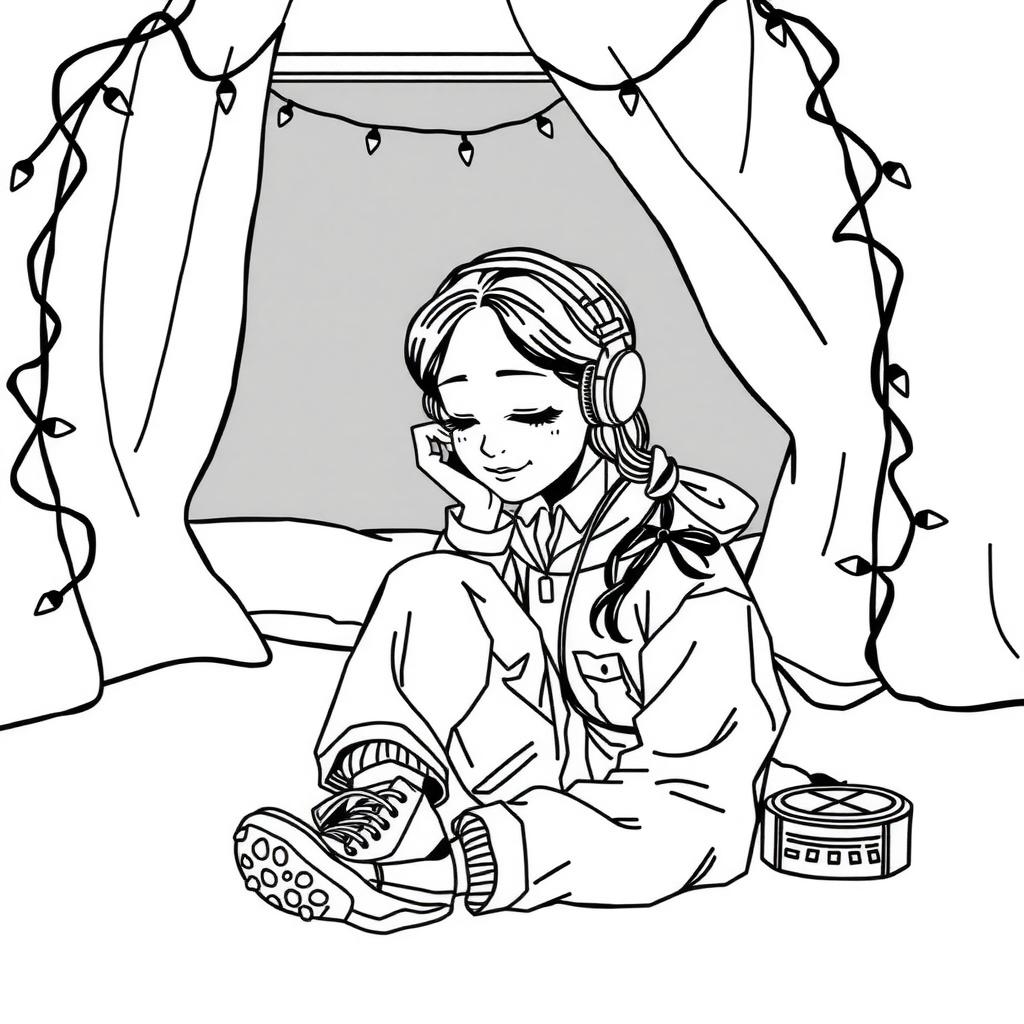 Rainbow Playlist Coloring Page coloring page