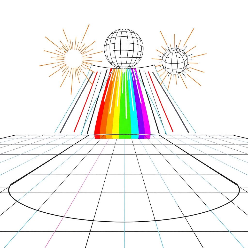 Rainbow Dance Floor Coloring Page coloring page