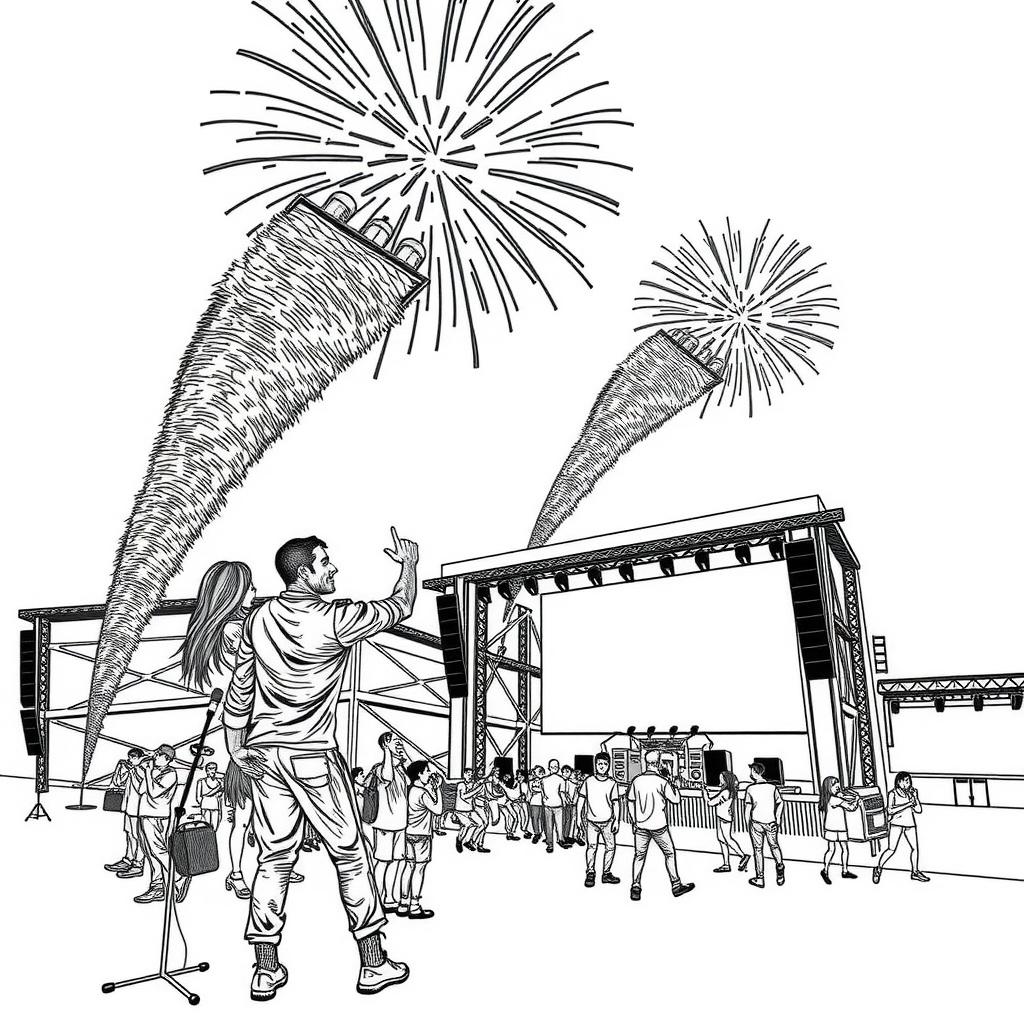 Neon City Stage Coloring Page coloring page