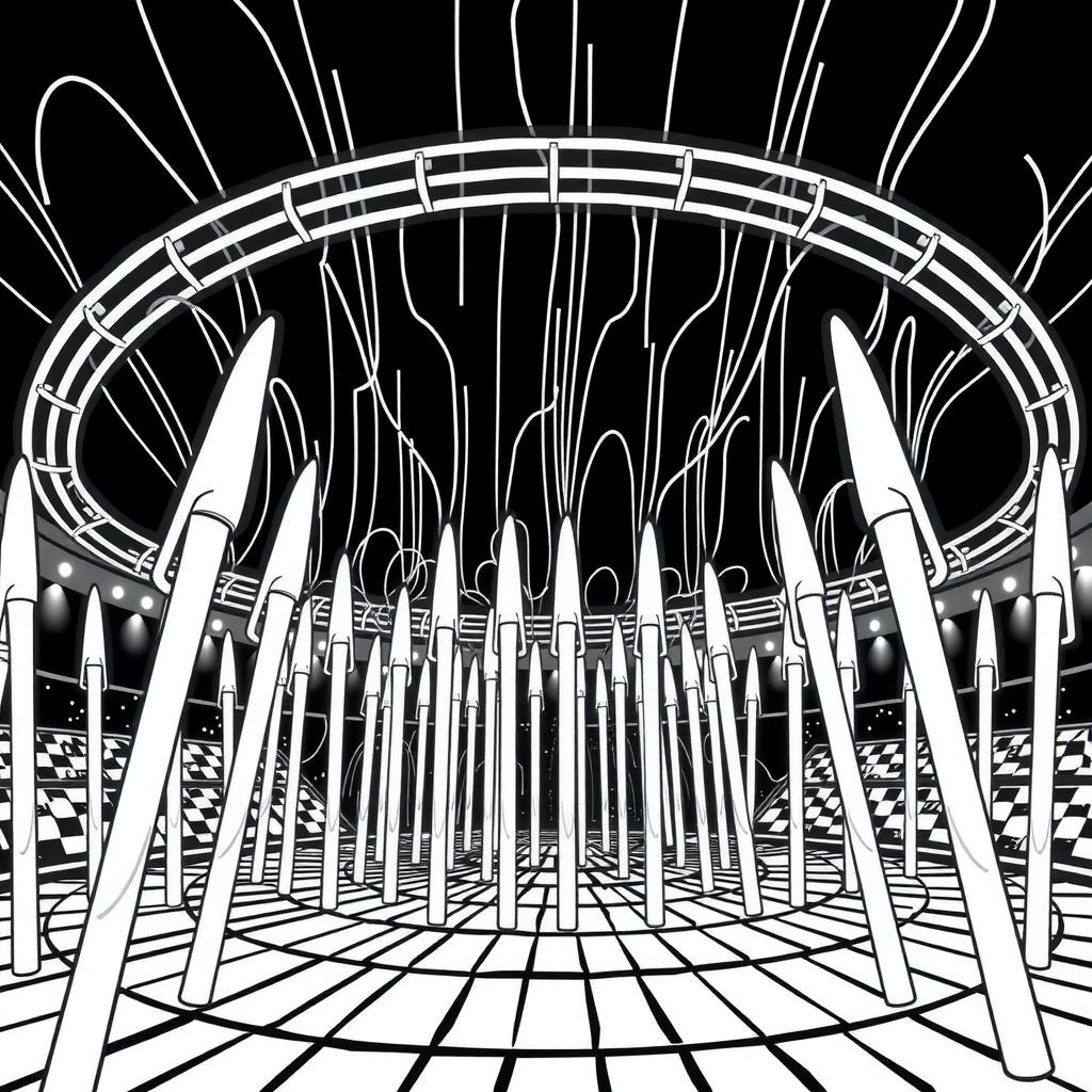 K-Pop Lightstick Glow Coloring Page coloring page