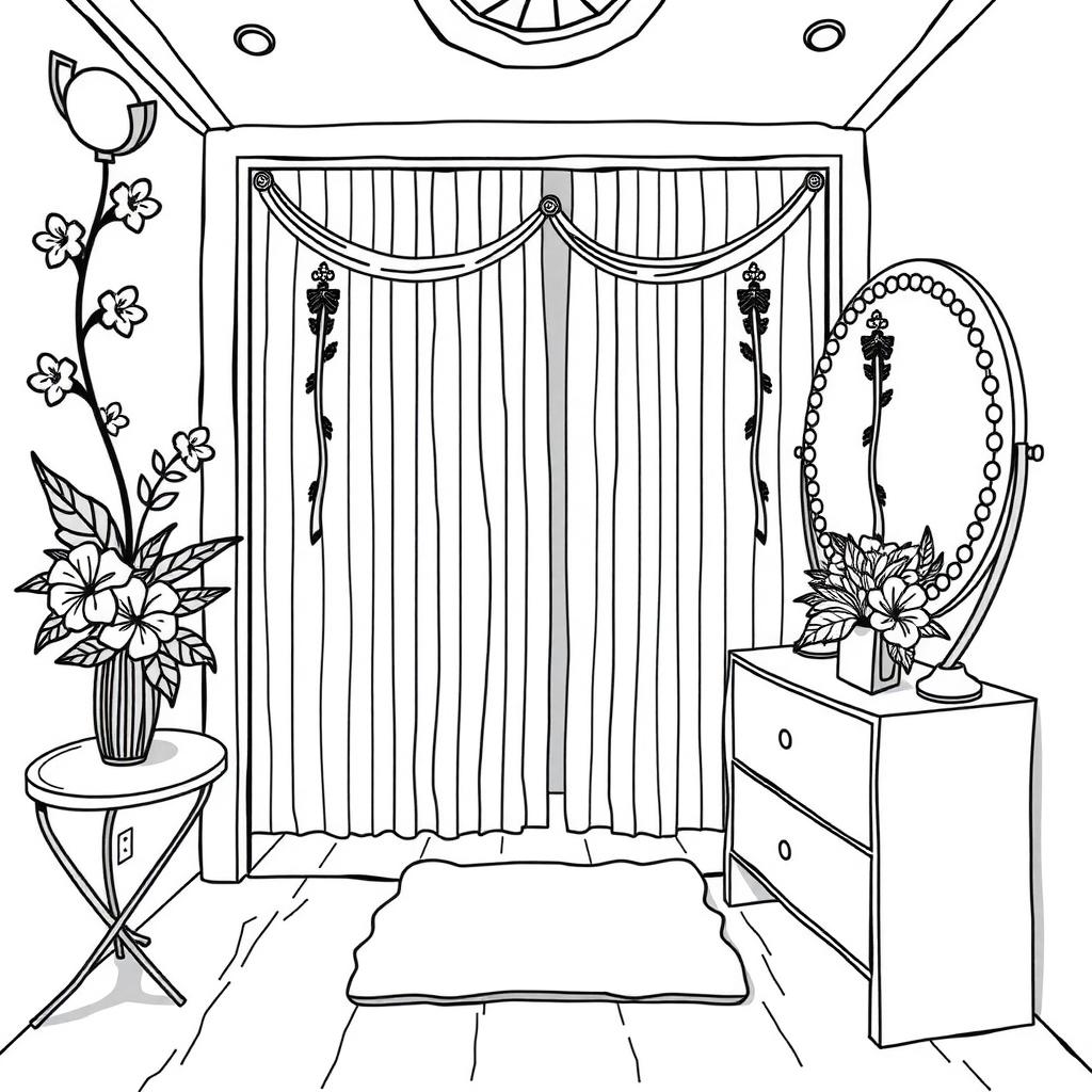 Star Dressing Room Coloring Page coloring page
